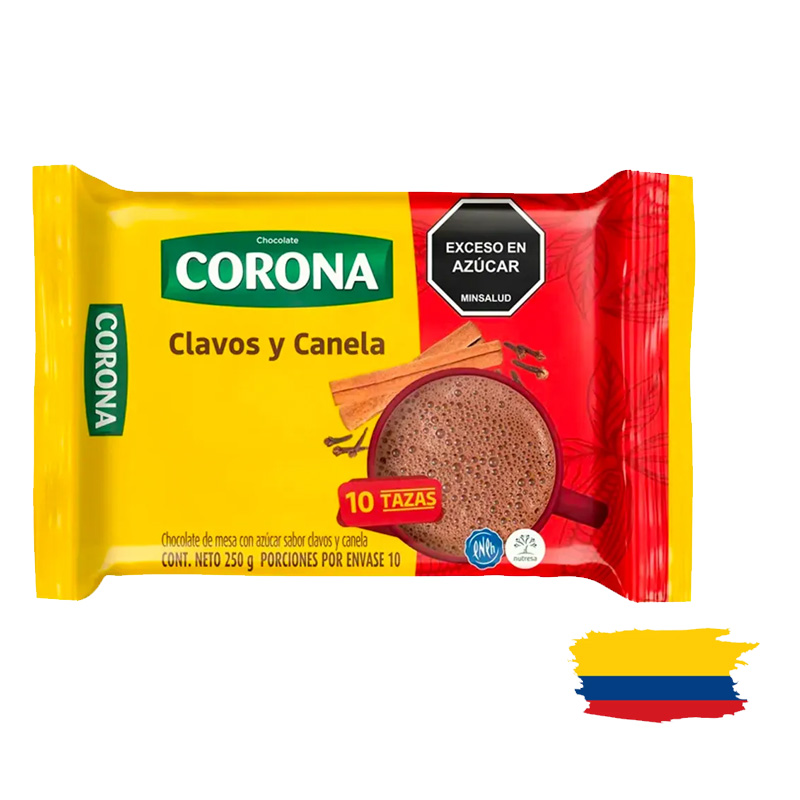 CHOCOLATE CORONA CLAVOS CANELA / CLOVES AND CINNAMON 250 Gr