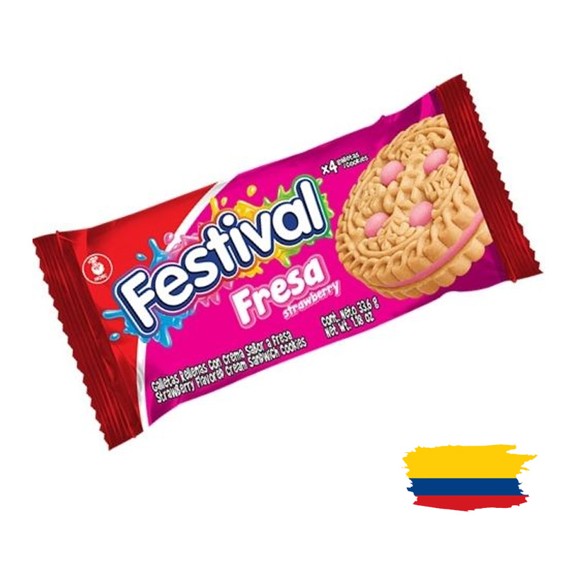 FESTIVAL STRAWBERRY COOKIE / GALLETA FESTIVAL DE FRESA 50 Gr