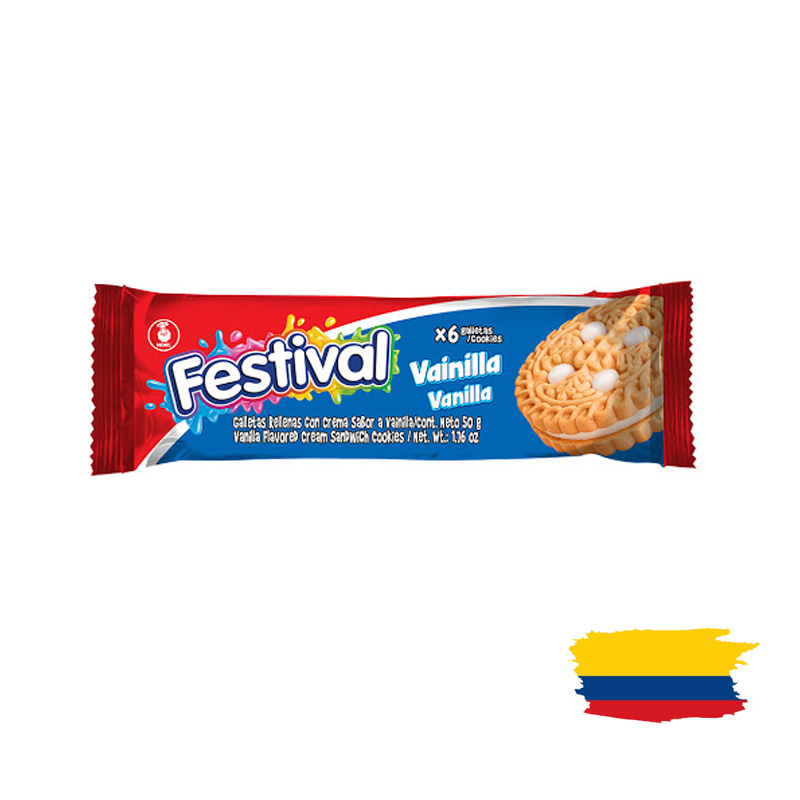 FESTIVAL VANILLA COOKIE / GALLETA DE VAINILLA FESTIVAL 50 Gr