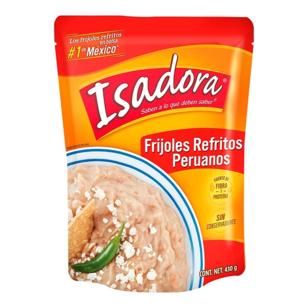 PERUVIAN REFRIED BEANS ISADORA / FRIJOLES REFRITOS PERUANO 430 Gr