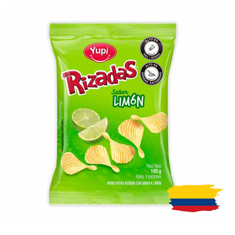 RIZADAS CHIPS LEMON / PAPAS RIZADAS LIMON 105 Gr