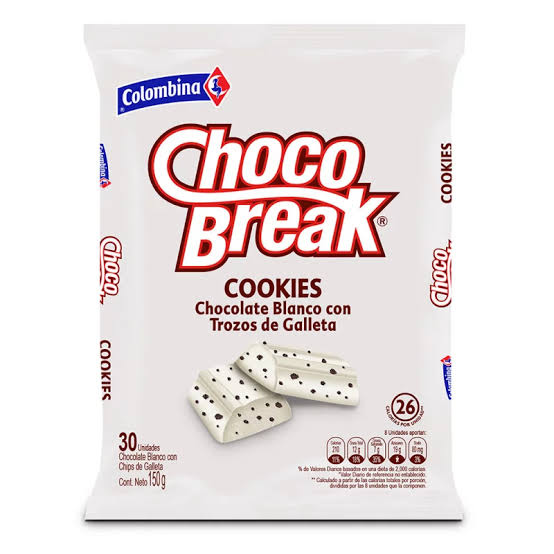 WHITE CHOCOLATE COOKIES WITH COOKIE CHIPS / CHOCO BREAK 5GR