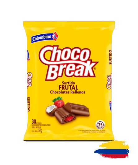 CHOCOBREAK SURTIDO FRUTAL / FRUIT FILLED CHOCOLATE  5 GR