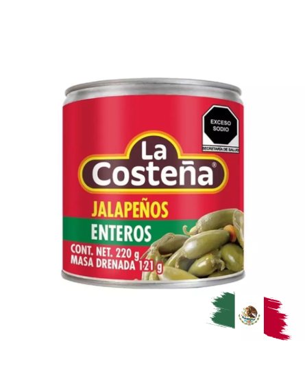 JALAPEÑOS ENTEROS / WHOLE JALAPEÑO LA COSTEÑA 220GR