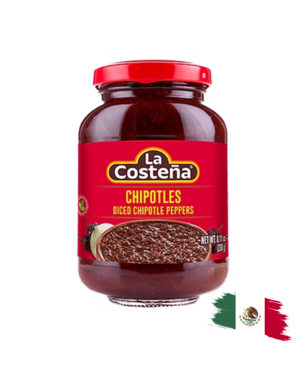 DICED CHIPOLTE PEPPER GLASS 230 GR