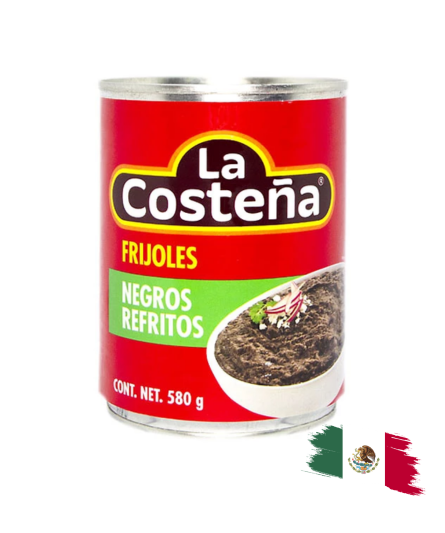 REFRIED BLACK BEANS / FRIJOLES NEGROS REFRITOS LA COSTEÑA 580 Gr