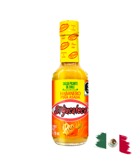 HOT SAUCE / SALSA PICANTE HABANERO PIÑA ASADA EL YUCATECO 120 Ml