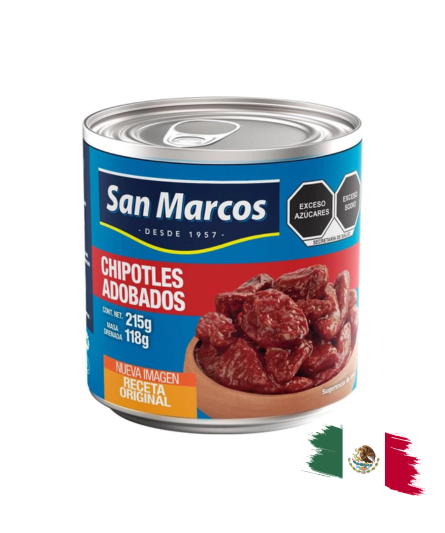 SAN MARCOS CHIPOTLES IN ADOBO SAUCE/ CHIPOTLES EN ADOBO 215 Gr