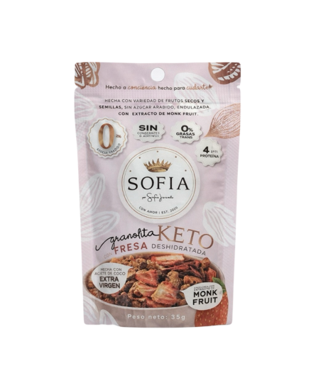 GRANOLA KETO FRESA SOFIA / STRAWBERRY KETO GRANOLA 35Gr